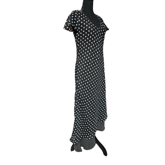 Positive Attitude Black and White Polka-Dot Maxi, Full Length Dress, Size 10 - Picture 5 of 6